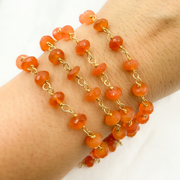 Carnelian Gold Plated Wire Chain.